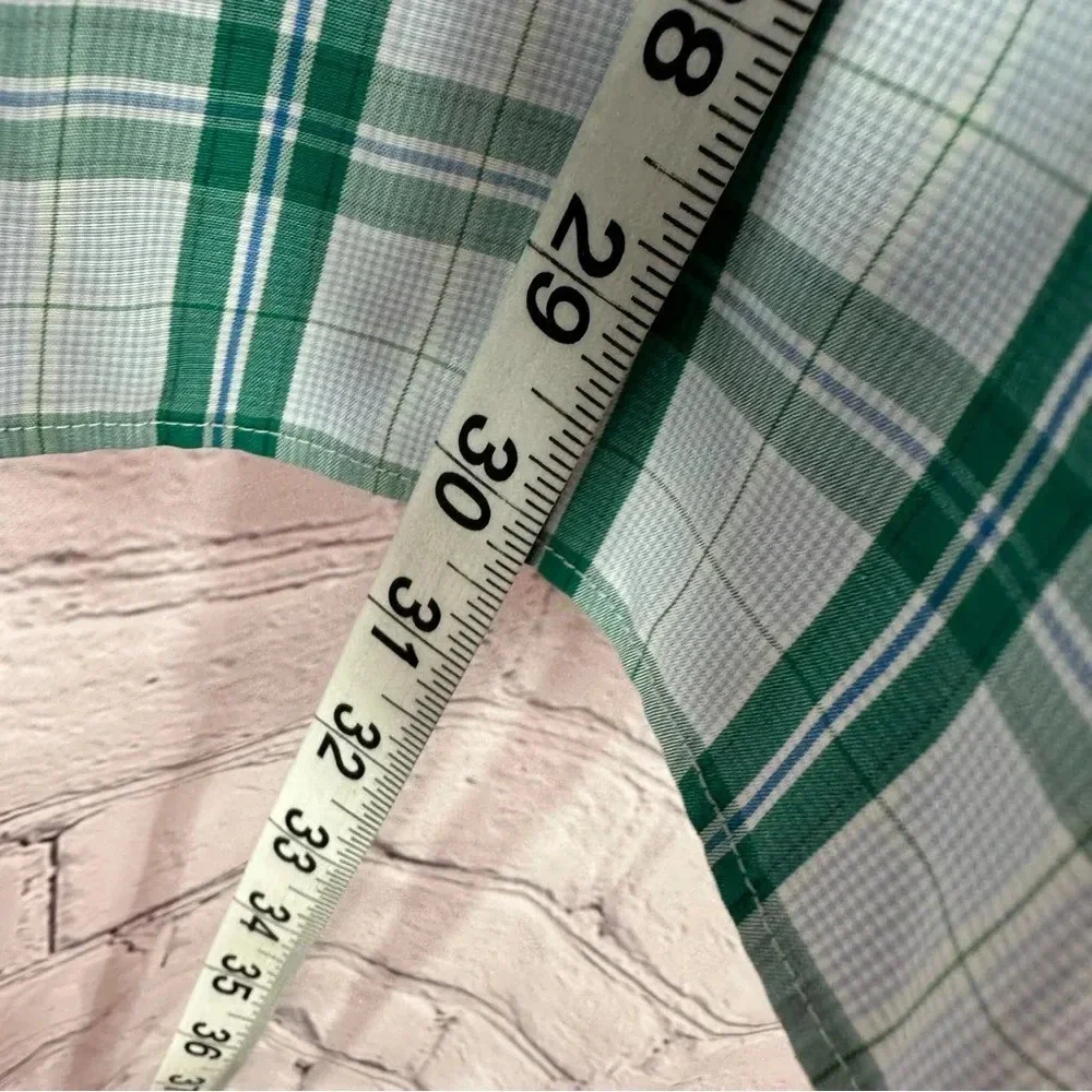 banana republic non-iron slim fit long sleeve shirt sz medium plaid office